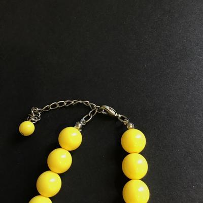 Bright yellow beaded necklace