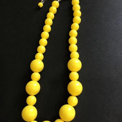 Bright yellow beaded necklace