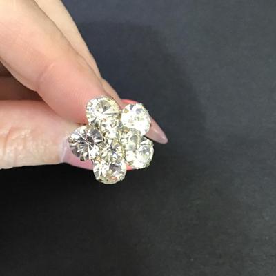Vintage, crystal rhinestone, flower, hair pin