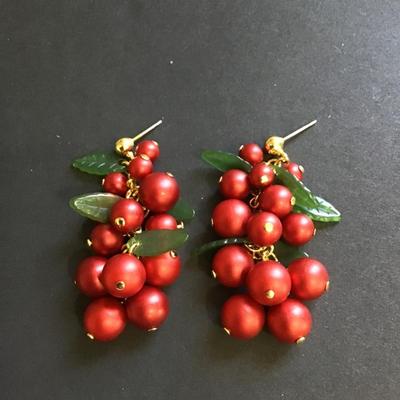 Cranberry drop dangle earrings