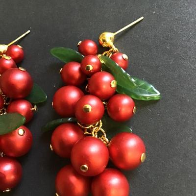 Cranberry drop dangle earrings