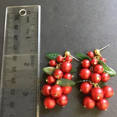 Cranberry drop dangle earrings