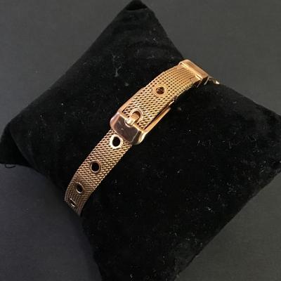 Copper, toned, chef, charms slider bracelet mesh style