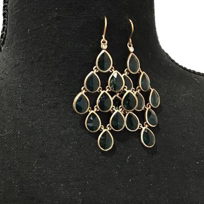 Gorgeous, aquamarine, crystal rhinestones, chandelier, dangle earrings