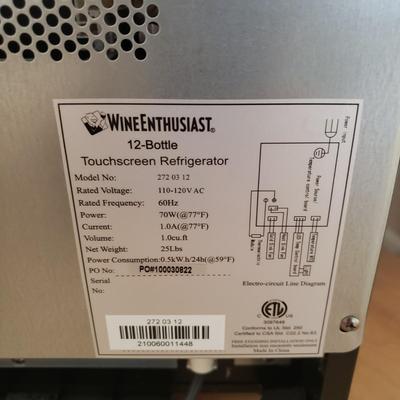 Wine Enthusiast 12 Bottle Refrigerator & Two Bamboo Racks (D-KD)