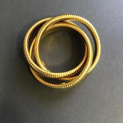 Gold tone trio stretch bracelet
