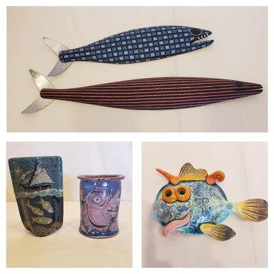 Fish Themed Pottery & Art by Paul Sumner and Paul Frete (D-KD)