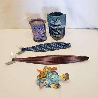 Fish Themed Pottery & Art by Paul Sumner and Paul Frete (D-KD)