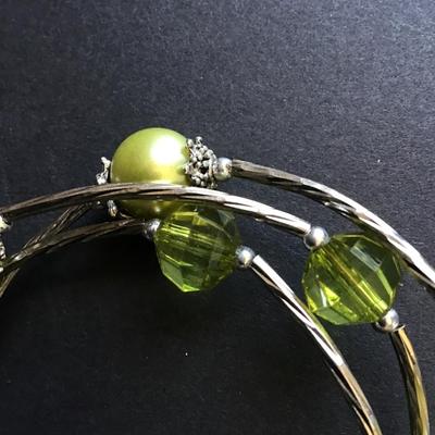Olive green multi strand bracelet