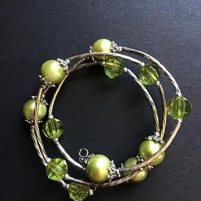 Olive green multi strand bracelet