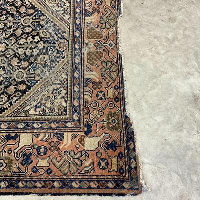 Sale Photo Thumbnail #993: Measurements:
6' 2" in length, 4' 3" in width
Has small damage to ends of fringe at bottom of rug, see pictures