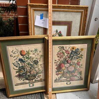 Mixed lot of Wall art - 3 prints one with damaged glass
