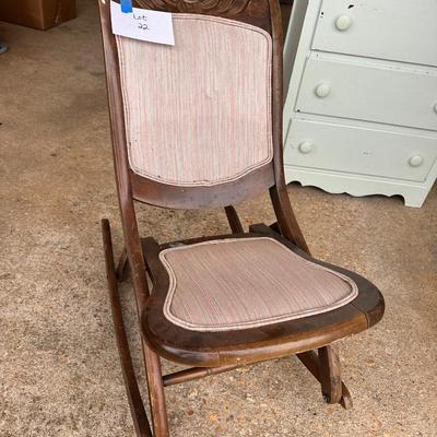 Vintage folding rocking chair
