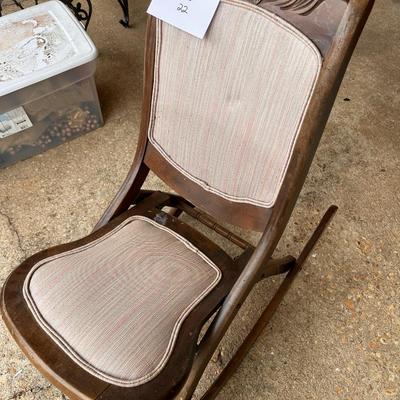 Vintage folding rocking chair