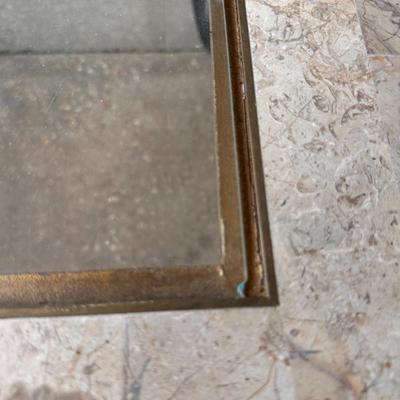 Iron base with glass top coffee table with matching side table