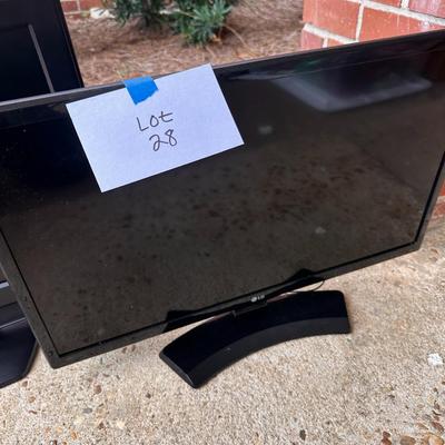 Lot of TV with dvd and computer monitor