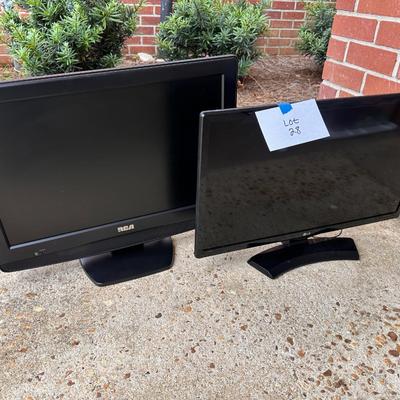 Lot of TV with dvd and computer monitor