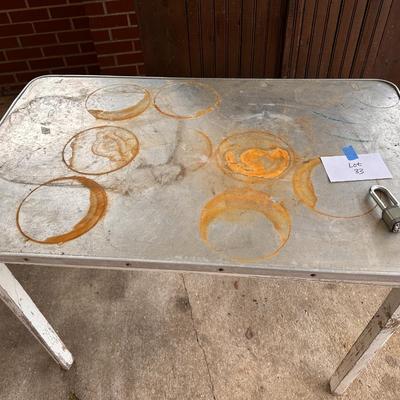 Vintage Metal topped Harvest Table