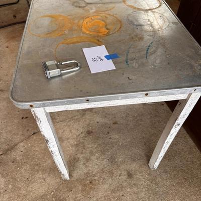 Vintage Metal topped Harvest Table