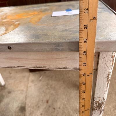 Vintage Metal topped Harvest Table