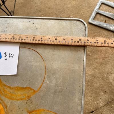 Vintage Metal topped Harvest Table