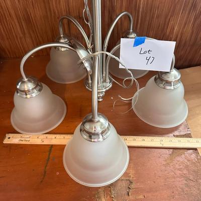 5 arm nickel chandelier