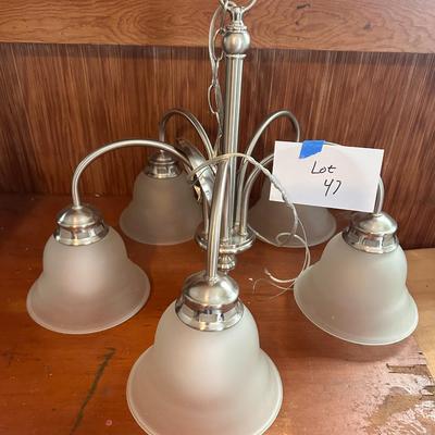 5 arm nickel chandelier