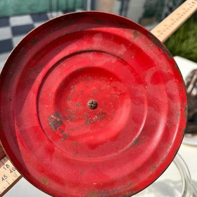 Vintage Lance Jar with red metal lid