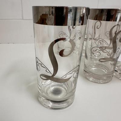 Monogrammed set of 8 drinking glasses “L”