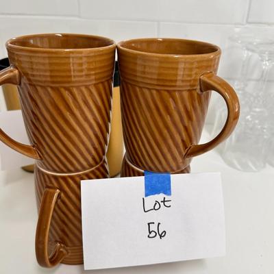 Lot of 4 WCL brown coffee mugs