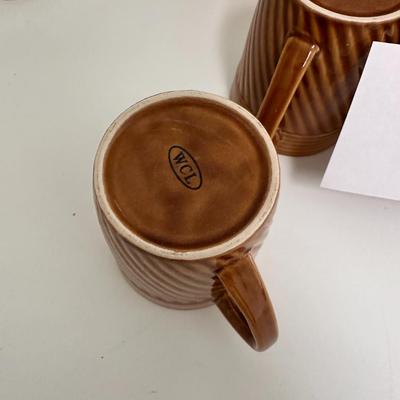 Lot of 4 WCL brown coffee mugs