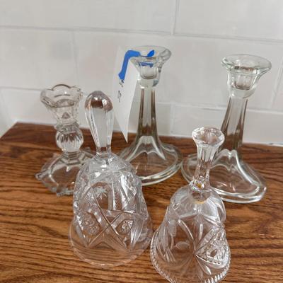 Mixed Crystal glass decorative items - Bell and candles