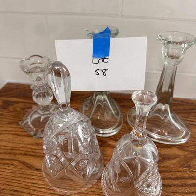 Mixed Crystal glass decorative items - Bell and candles