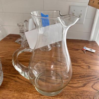 Glass tea or beverage pitcher