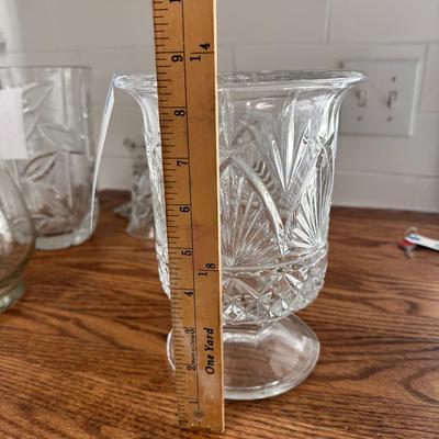 Crystal glass footed vase
