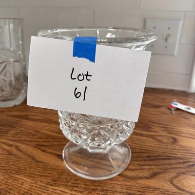 Crystal glass footed vase