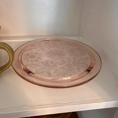 Pink depression glass lot of 2