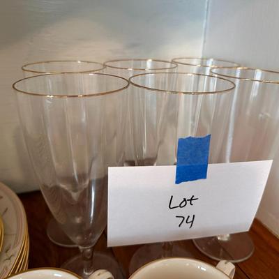 Lenox Metropolitan collection Coral Springs fine china 6 places with glassware