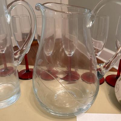 Dining room glass and ceramic lot - 9 pcs total