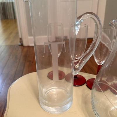 Dining room glass and ceramic lot - 9 pcs total