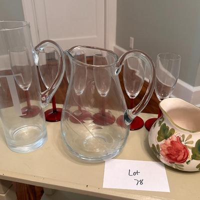 Dining room glass and ceramic lot - 9 pcs total