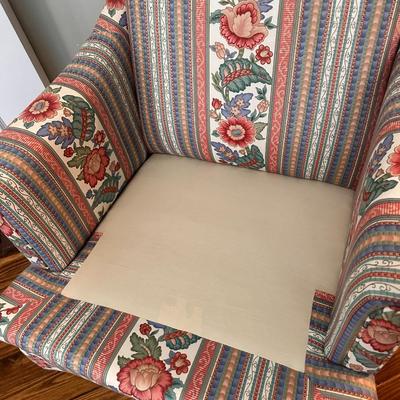 Chair 1 of 2 - Beautiful Custom Side chair with floral Motif