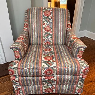 Chair 1 of 2 - Beautiful Custom Side chair with floral Motif