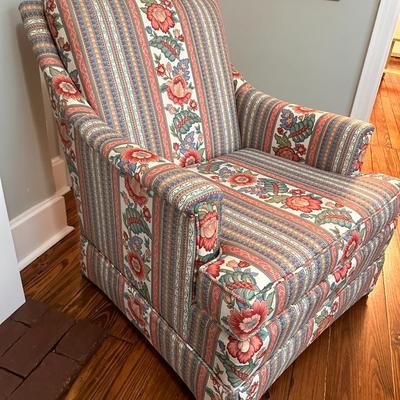 Chair 1 of 2 - Beautiful Custom Side chair with floral Motif