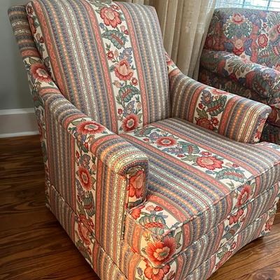 Chair 1 of 2 - Beautiful Custom Side chair with floral Motif