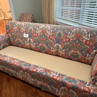 88” Custom upholstered floral sofa - Like New
