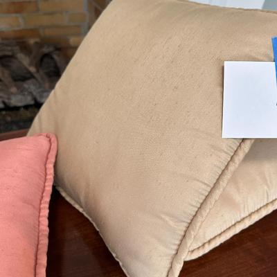 Lot of Tan and Pink pillows - 4 pillow lot