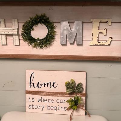 Farmhouse style “Home” Decor- Lot of 2