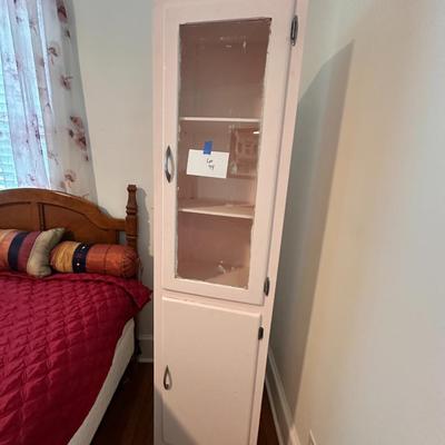 Vintage Glass door Cabinet- Pink!