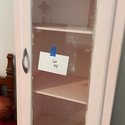 Vintage Glass door Cabinet- Pink!